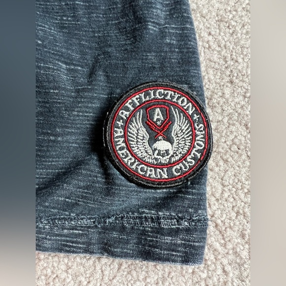 Affliction Motors Hoodie Henley S American Custom Patriotic Eagle Shirt - Picture 6 of 6